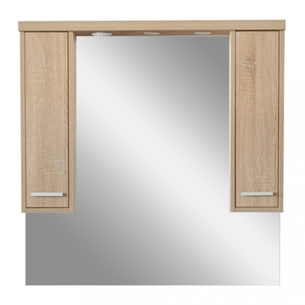 Dulap baie suspendat - Leziter Dulap suspendat cu oglindă Nerva 105 cm, stejar Sonoma