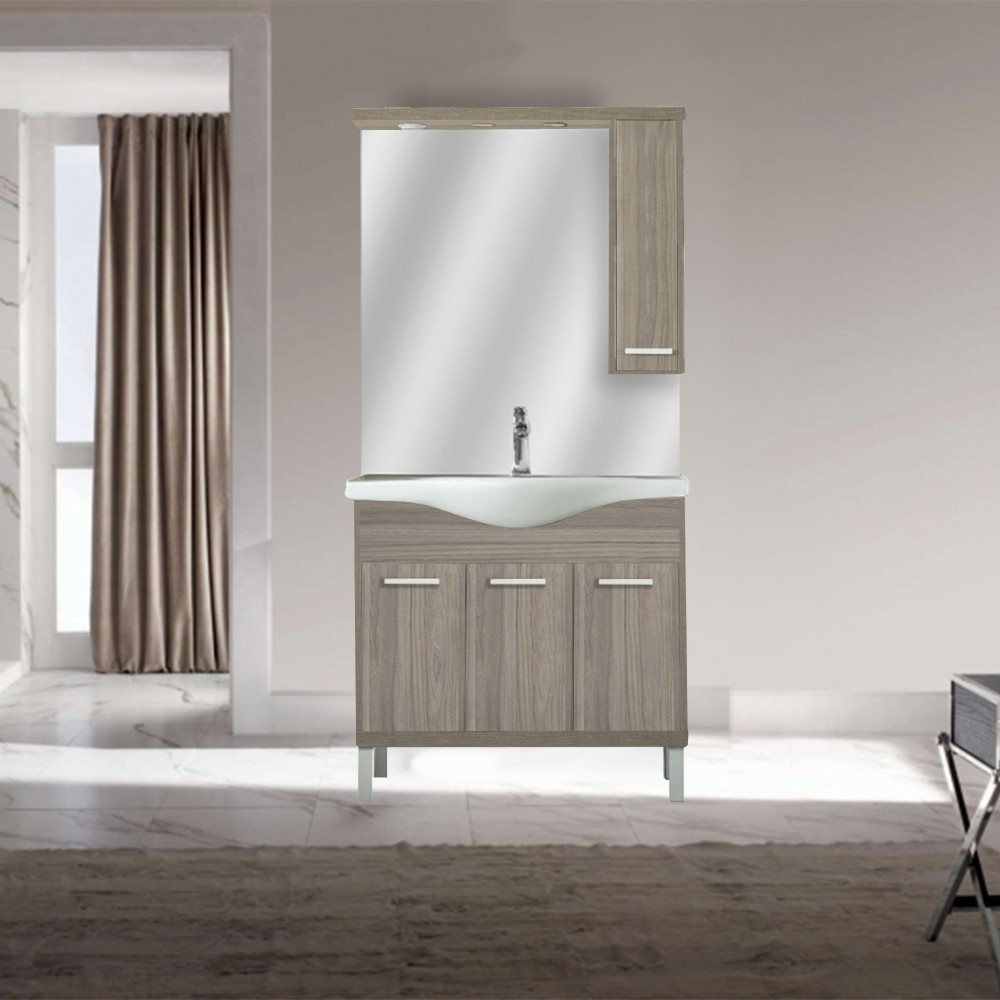 Leziter Dulap suspendat cu oglindă Nerva 85 cm, ulm Rauna [3]