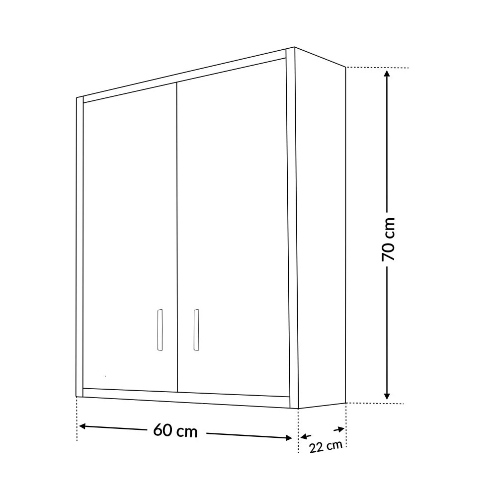 Leziter Dulap suspendat Nerva 60 cu 2 uși, stejar Sonoma [2]