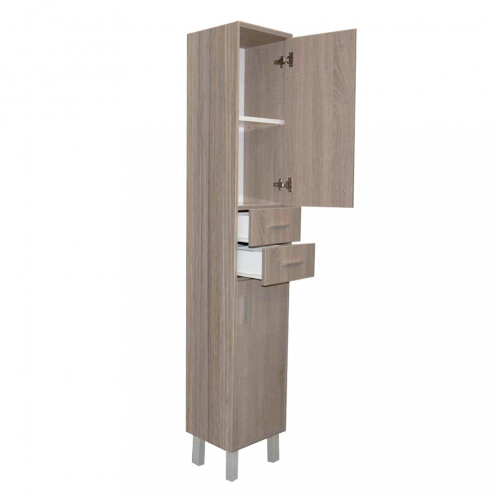 Leziter Dulap înalt Nerva 35 cu 2 uși, 2 sertare, ulm rauna [1]