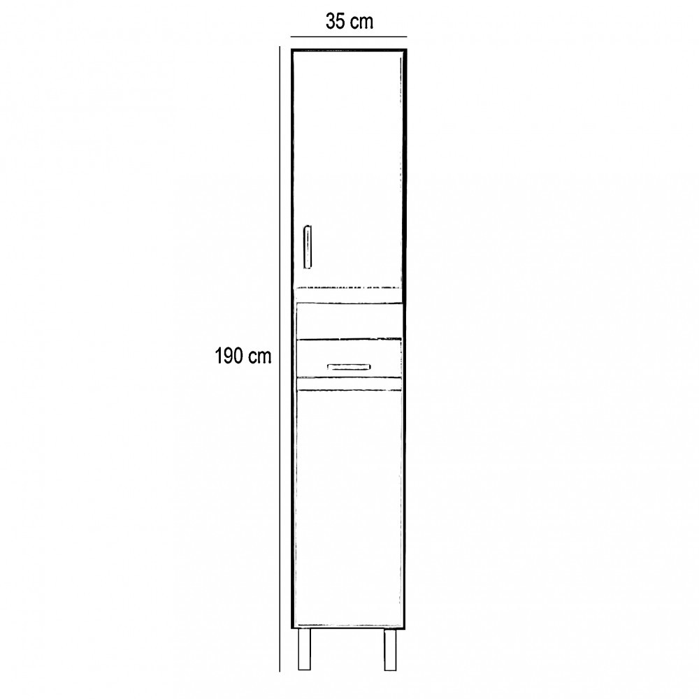 Leziter Dulap înalt Nerva 35 cu 2 uși, 2 sertare, ulm rauna [5]