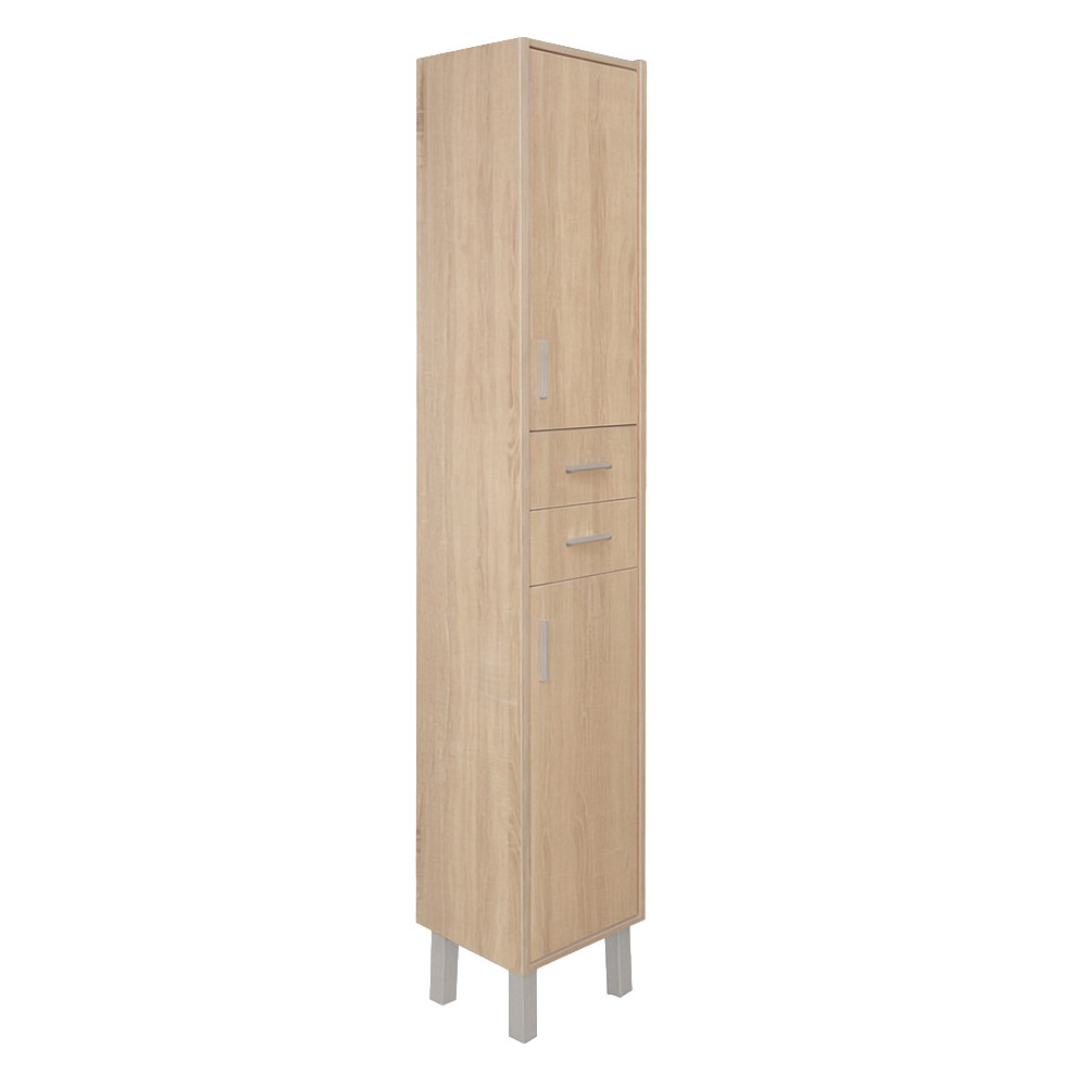 Dulap baie vertical - Leziter Dulap înalt Nerva 35 cu 2 uși, 2 sertare, stejar Sonoma