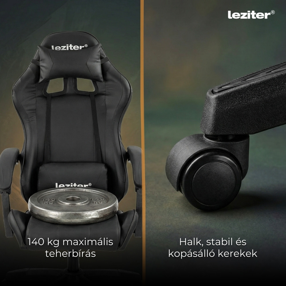 Leziter Raven gamer birou scaun pivotant negru [4]