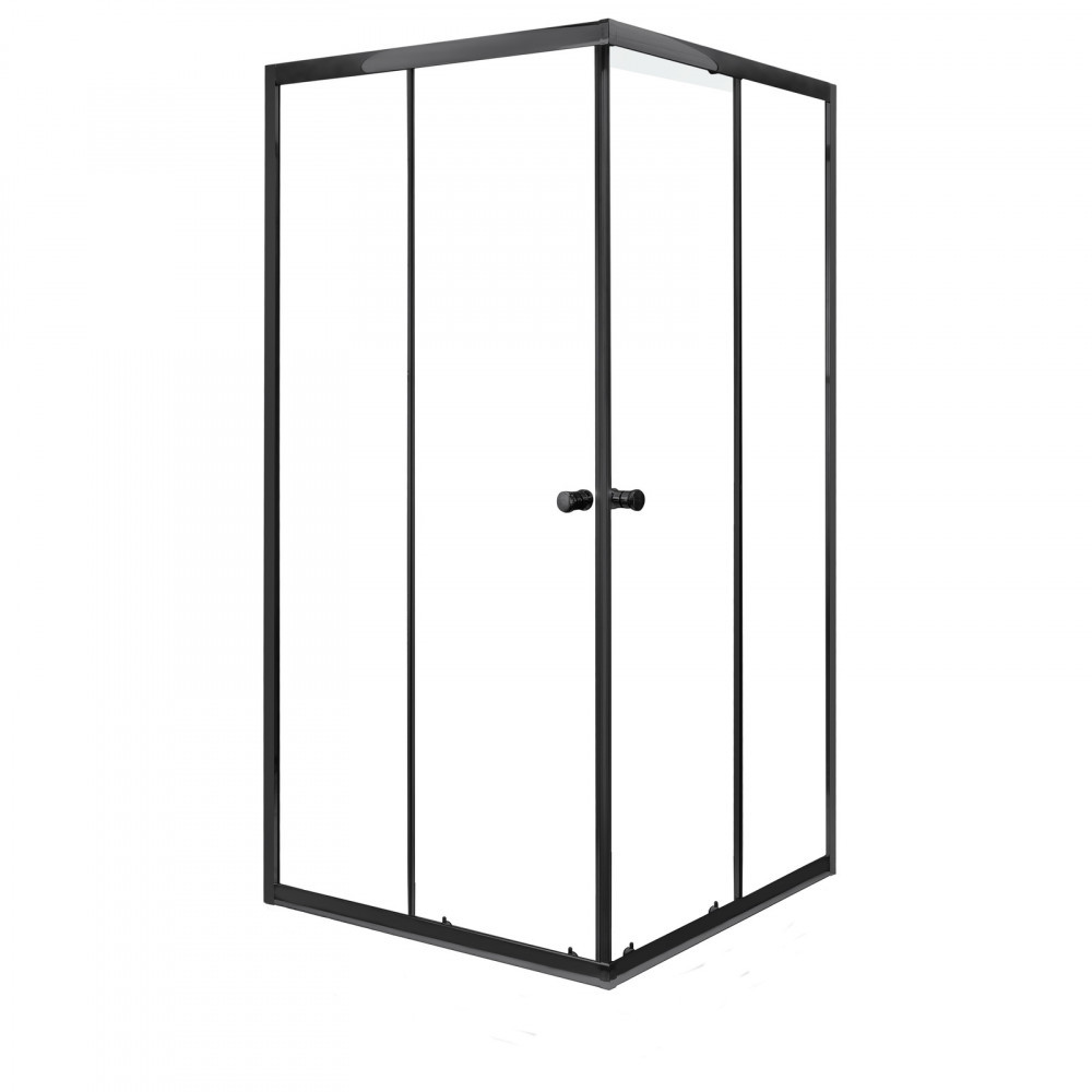 Cabină de duș pătrată / Cabină de duș dreptunghiulară - Kerra Cabină de duș pătrată Olga Black 90x90 cm fără cădiță de duș