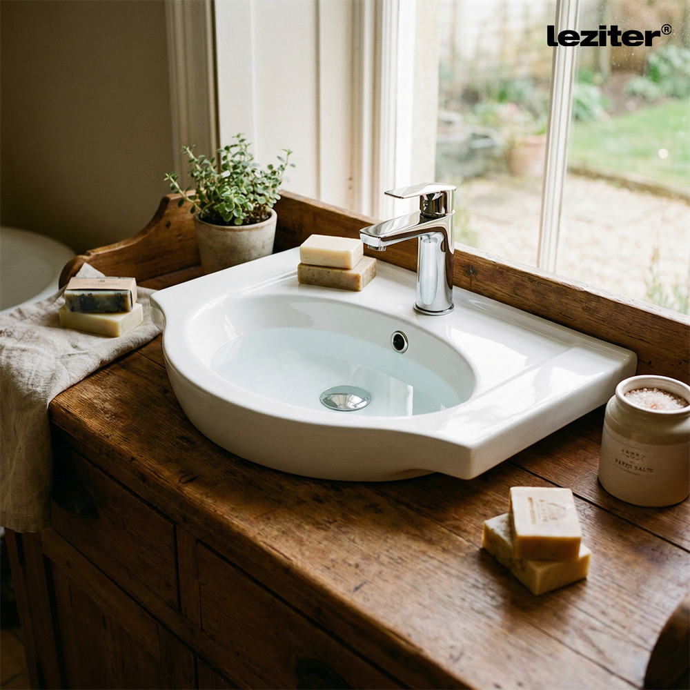 Leziter V55 lavoar ceramic cu aripi 55x42 cm [1]