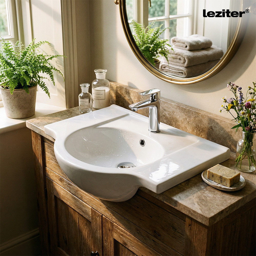 Leziter V65 chiuvetă ceramică cu aripi 65x43 cm [1]