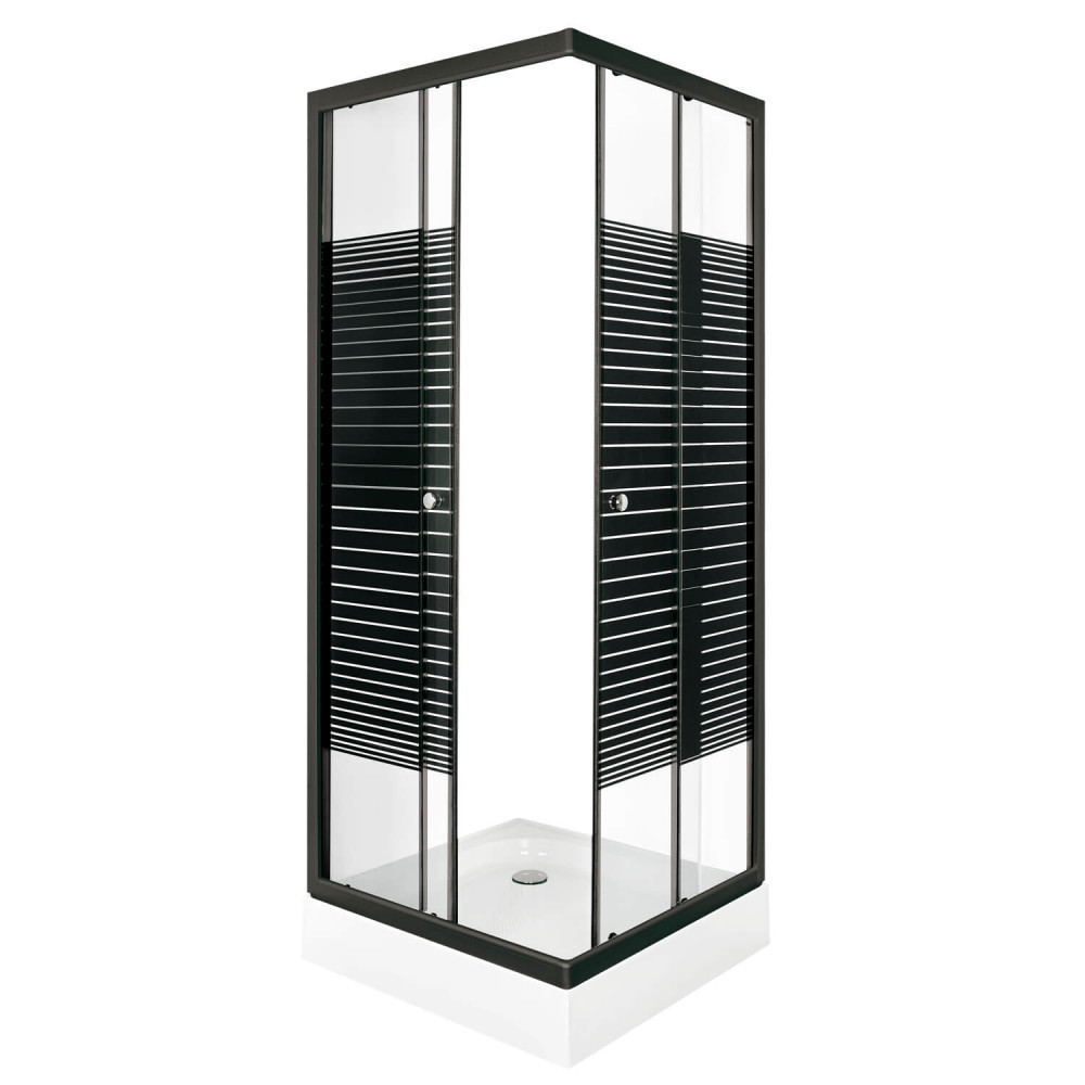 Cabină de duș - Kerra Cabină de duș PICO Black Stripe 70 pătrate cu cădiță de duș