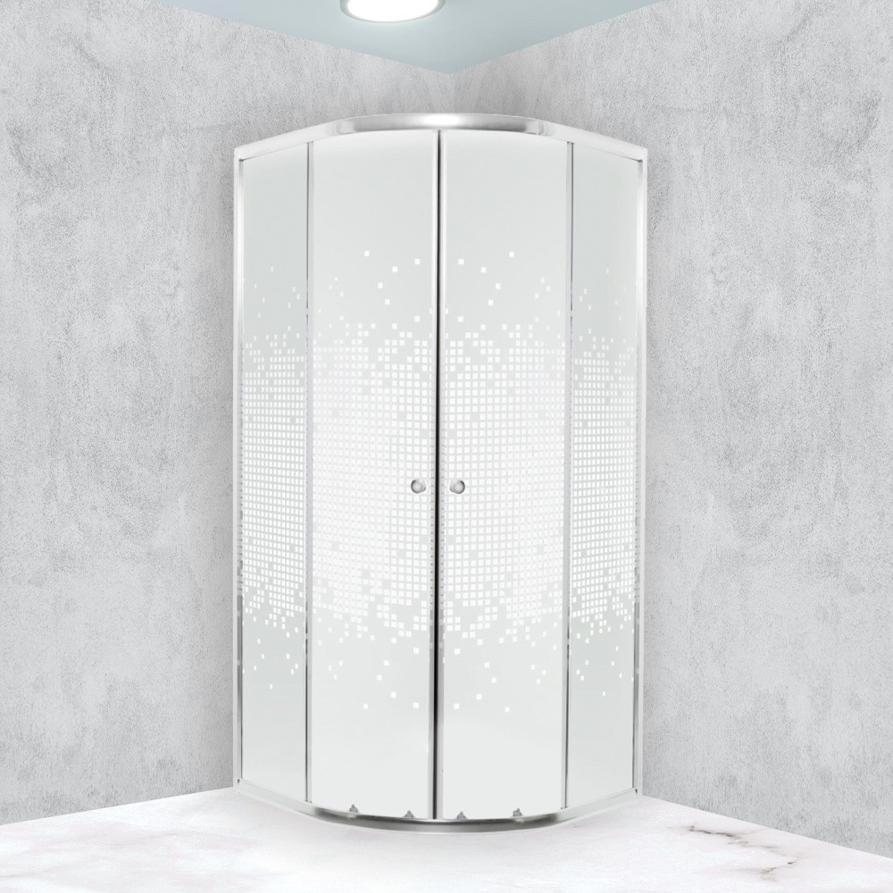 Kerra Cabină de duș curbată Pixel White 80 fără cădiță de duș [1]