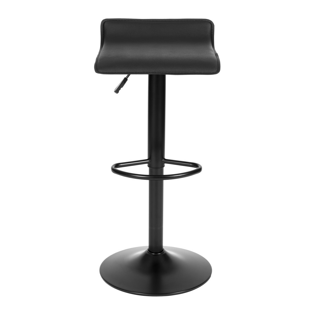 Homelux Taburet de bar pivotant cu reglare pe înălțime, piele artificială, negru [1]