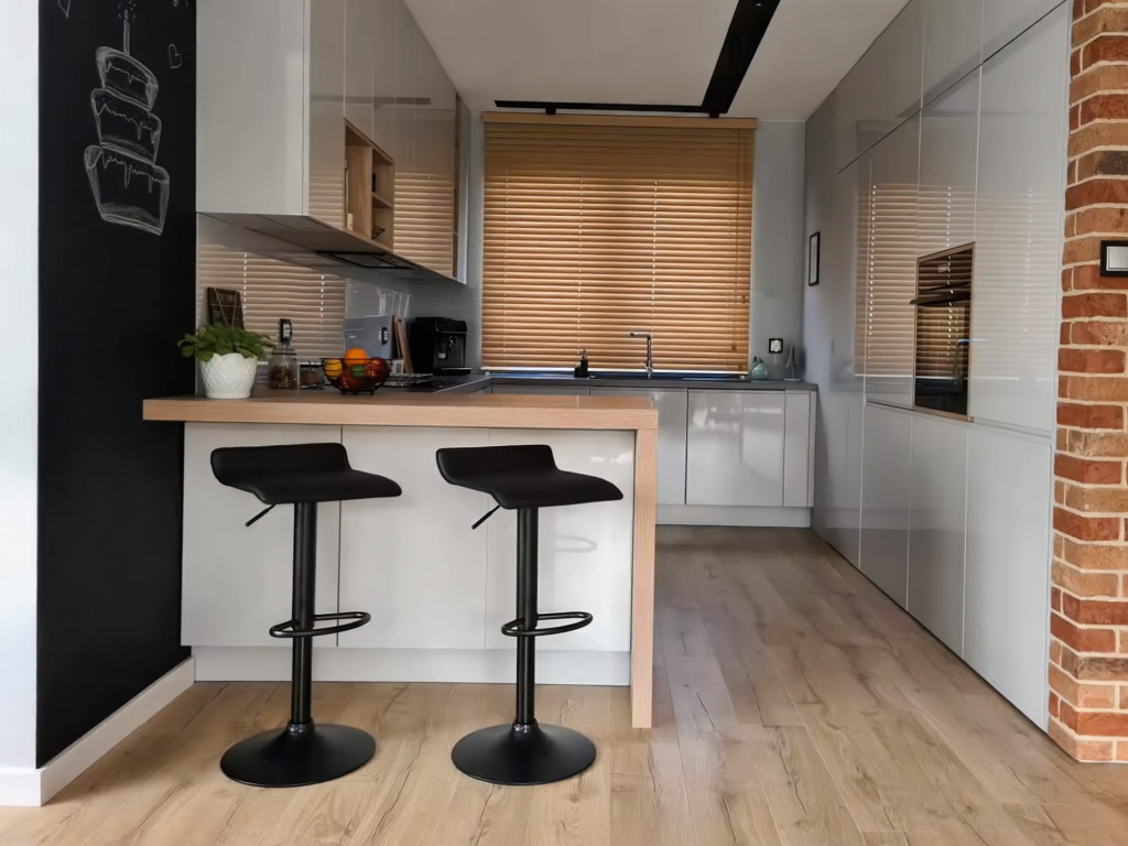 Homelux Taburet de bar pivotant cu reglare pe înălțime, piele artificială, negru [5]