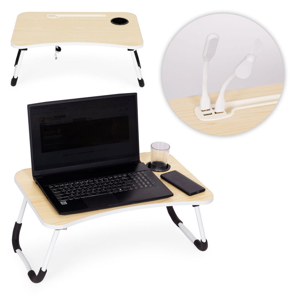Mobilier - Homelux Masă pliabilă pentru laptop 60x40 cm cu port USB