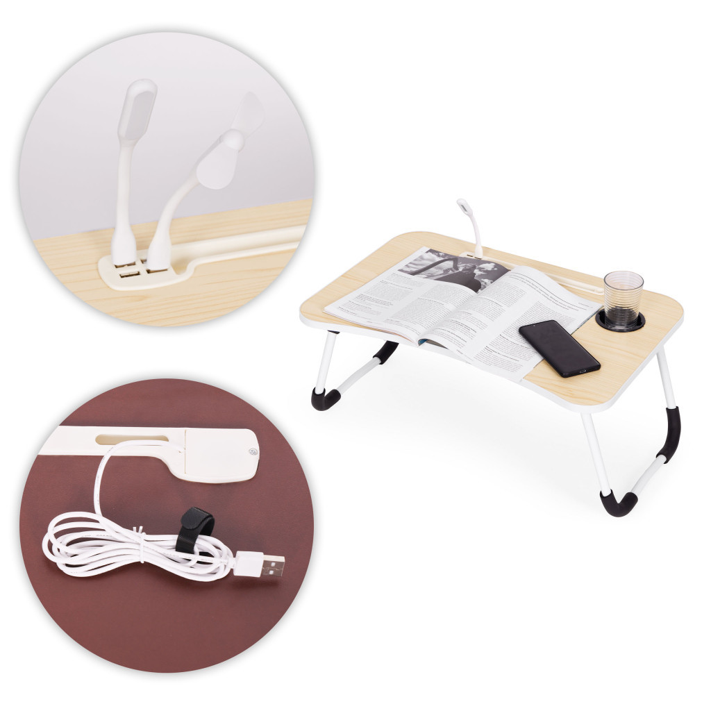 Homelux Masă pliabilă pentru laptop 60x40 cm cu port USB [8]