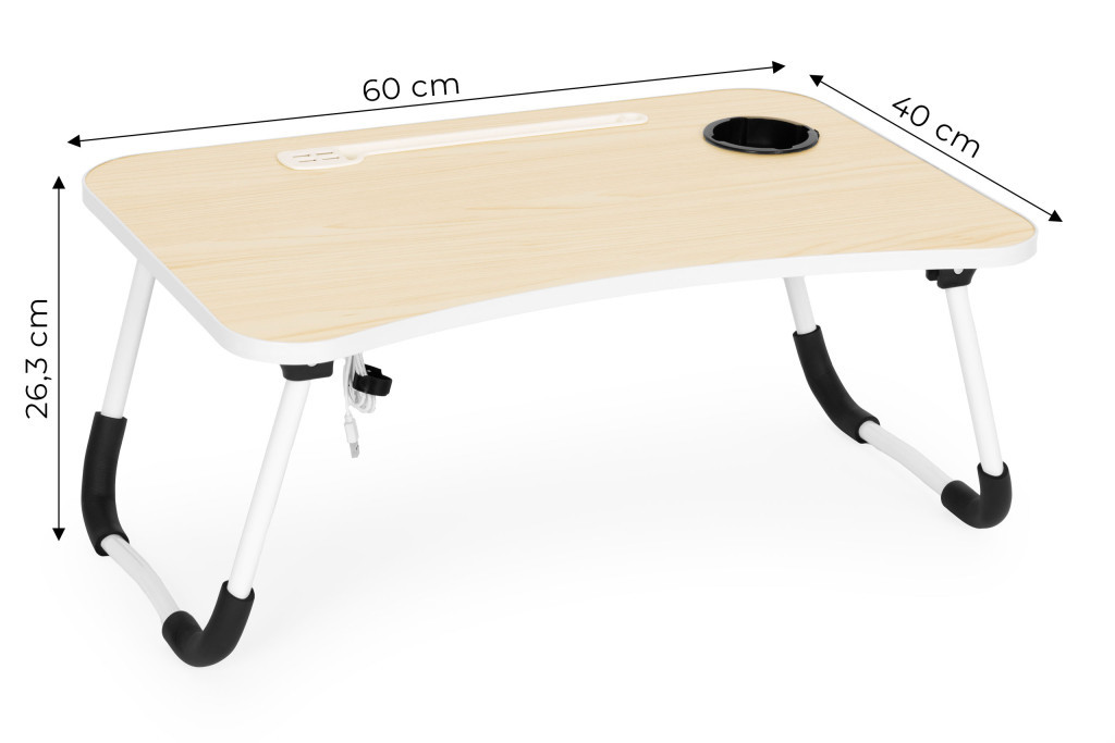 Homelux Masă pliabilă pentru laptop 60x40 cm cu port USB [9]