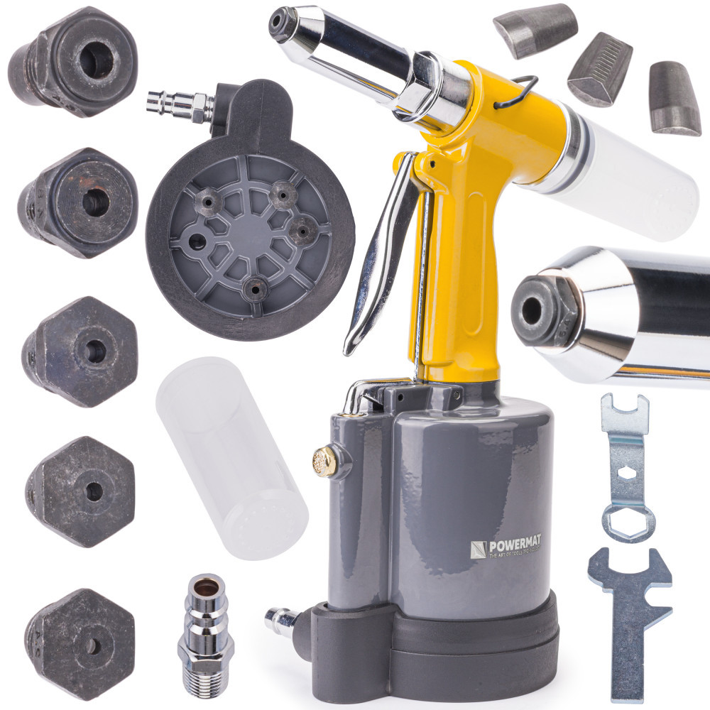 Aparat bricolaj - Powermat Mașină pneumatică de nituire 2,4 - 6,4 mm PM-NP-1400T