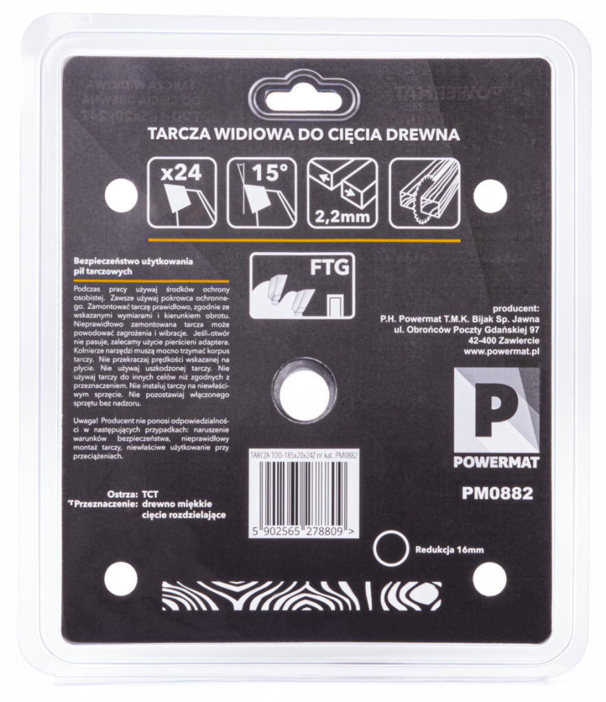 Powermat Pânză de ferăstrău 185x20 24z TDD-185x20x24Z [4]