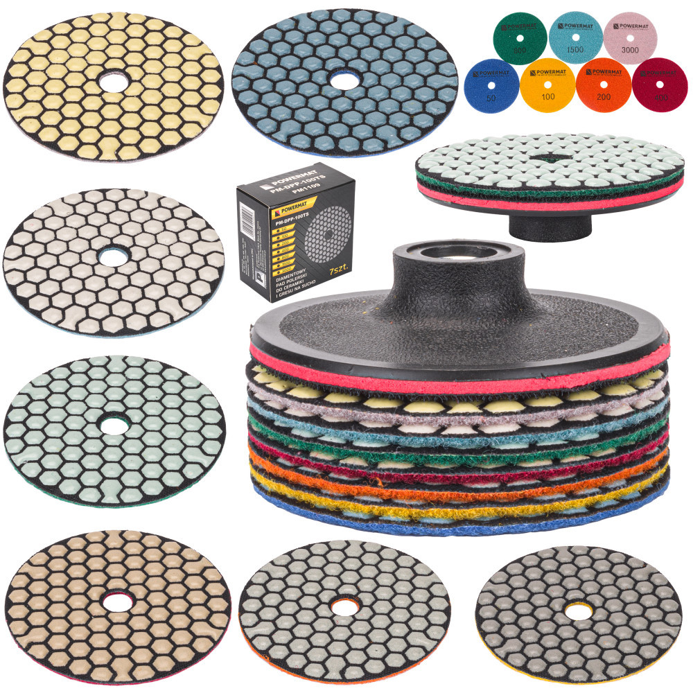 Accesorii aparat bricolaj - Powermat Set de discuri abrazive diamantate PM-DPP-100TS