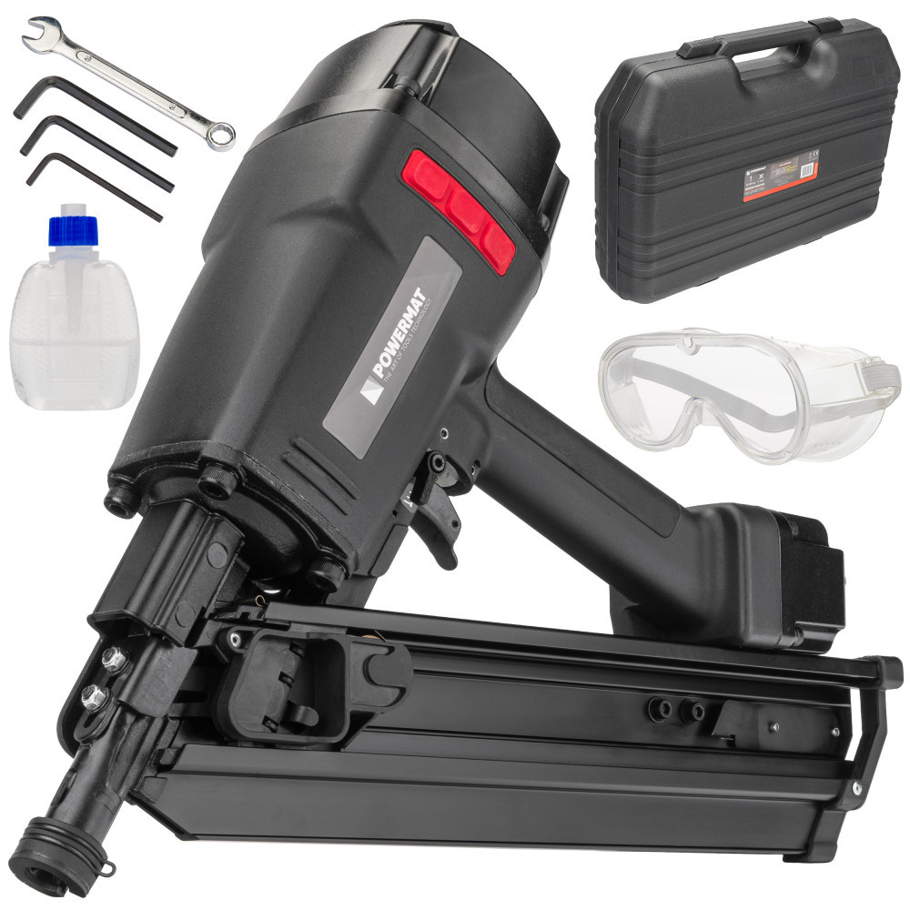 Aparat bricolaj - Powermat Pistolă pneumatică de batut cuie cu disc 50-90 mm CASE PM-GP-80T PRO