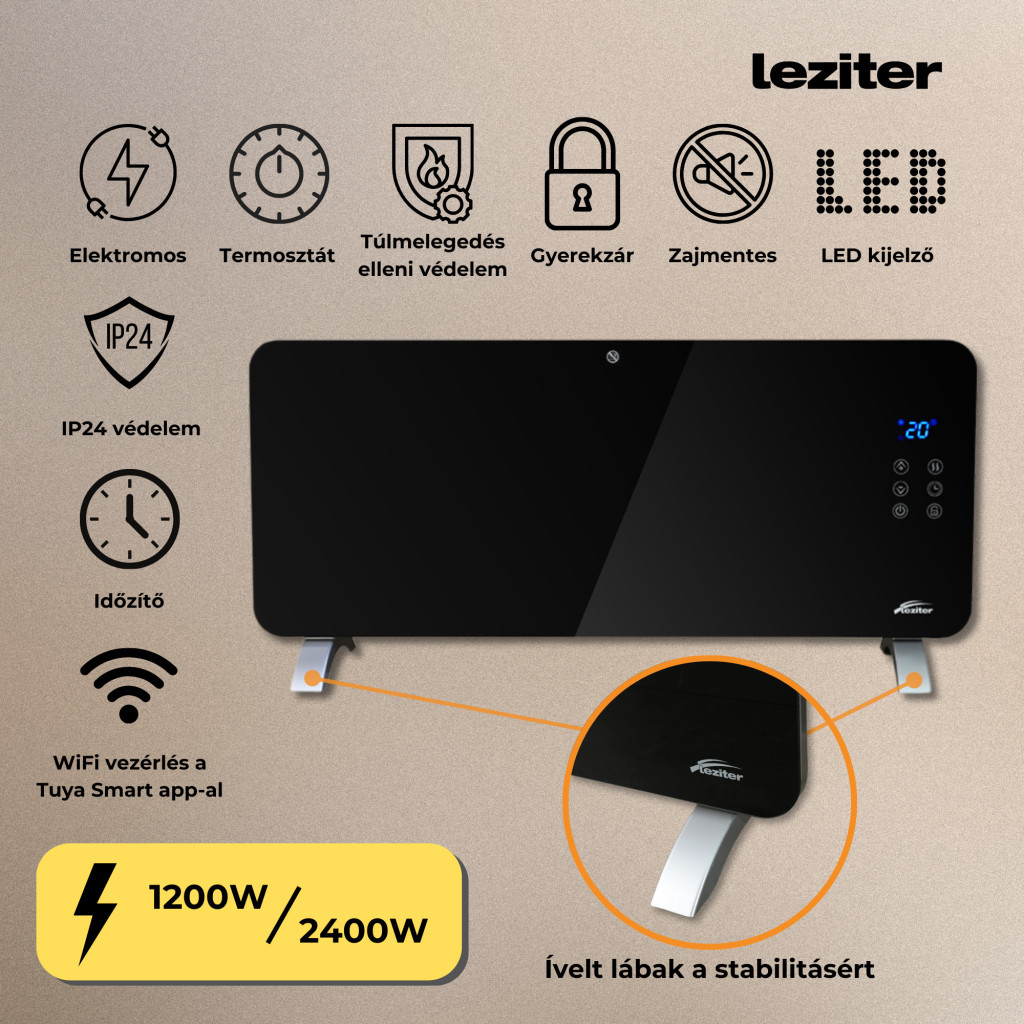 Leziter Încălzitor inteligent electric Wi-Fi Hekla 1200W/2400W [4]
