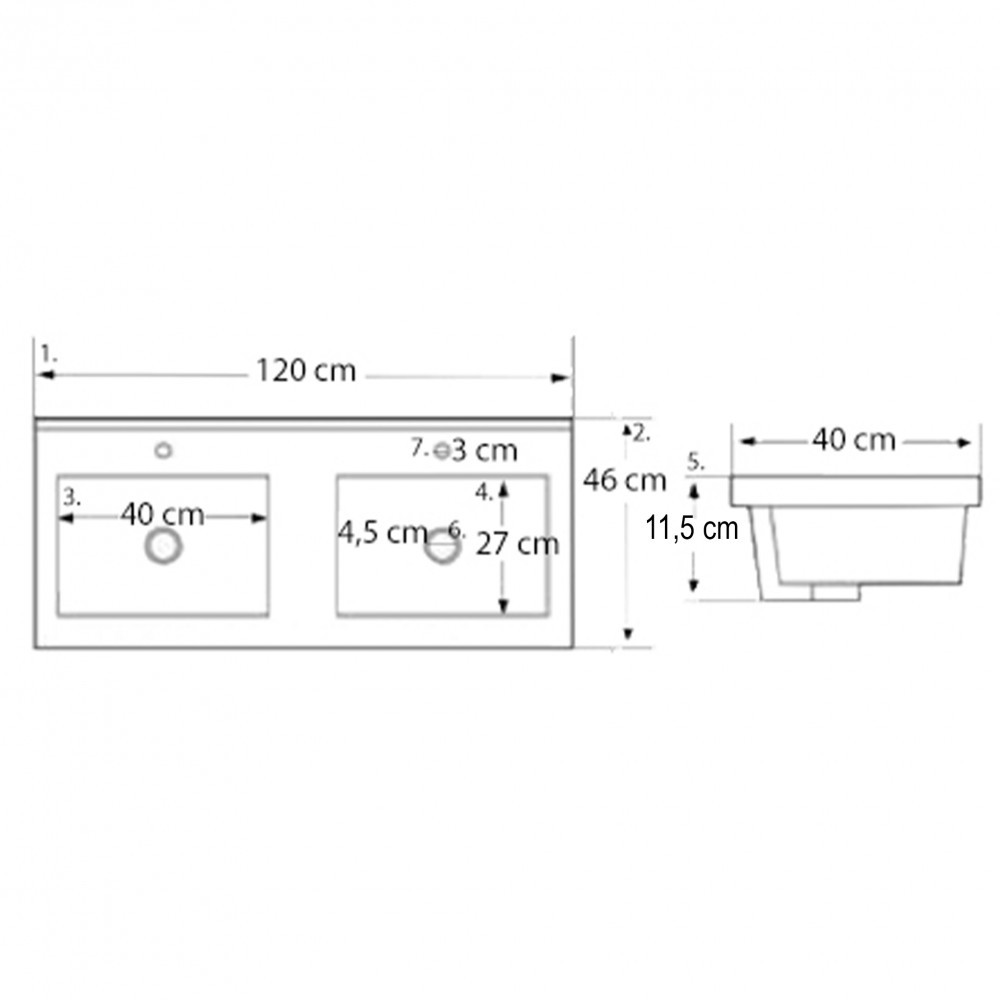 Leziter Dulap de bază Porto 120 cu lavoar [5]