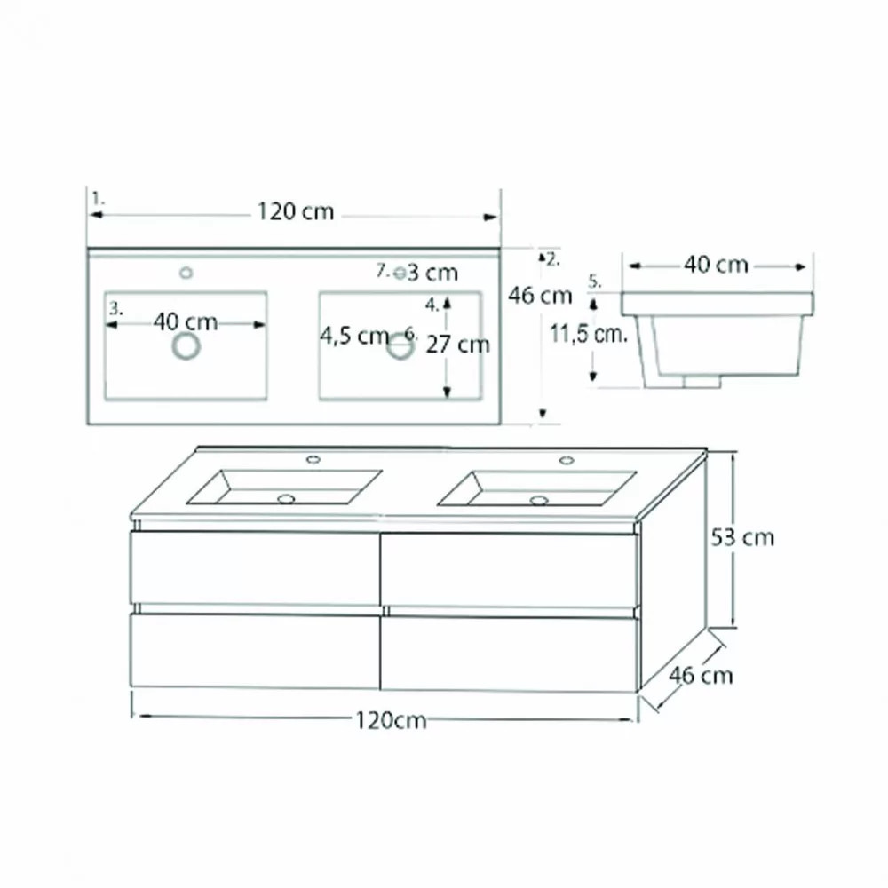 Leziter Set mobilier baie Porto 120 [2]