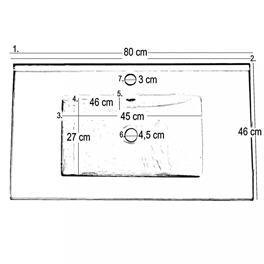 Leziter Masca chiuveta baie Primo 80 cu lavoar, alb lucioasa-ulm rauna [2]