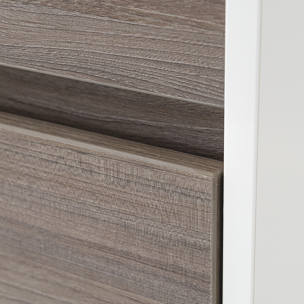 Leziter Masca chiuveta baie Primo 80 cu lavoar, alb lucioasa-ulm rauna [6]