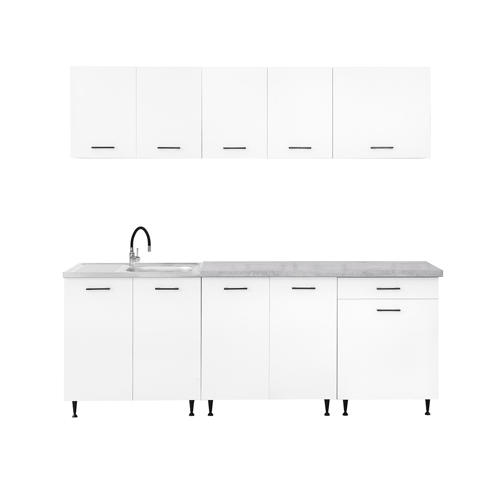 Leziter Dulap de bucătărie Primo 220 alb cu blat cromix [3]