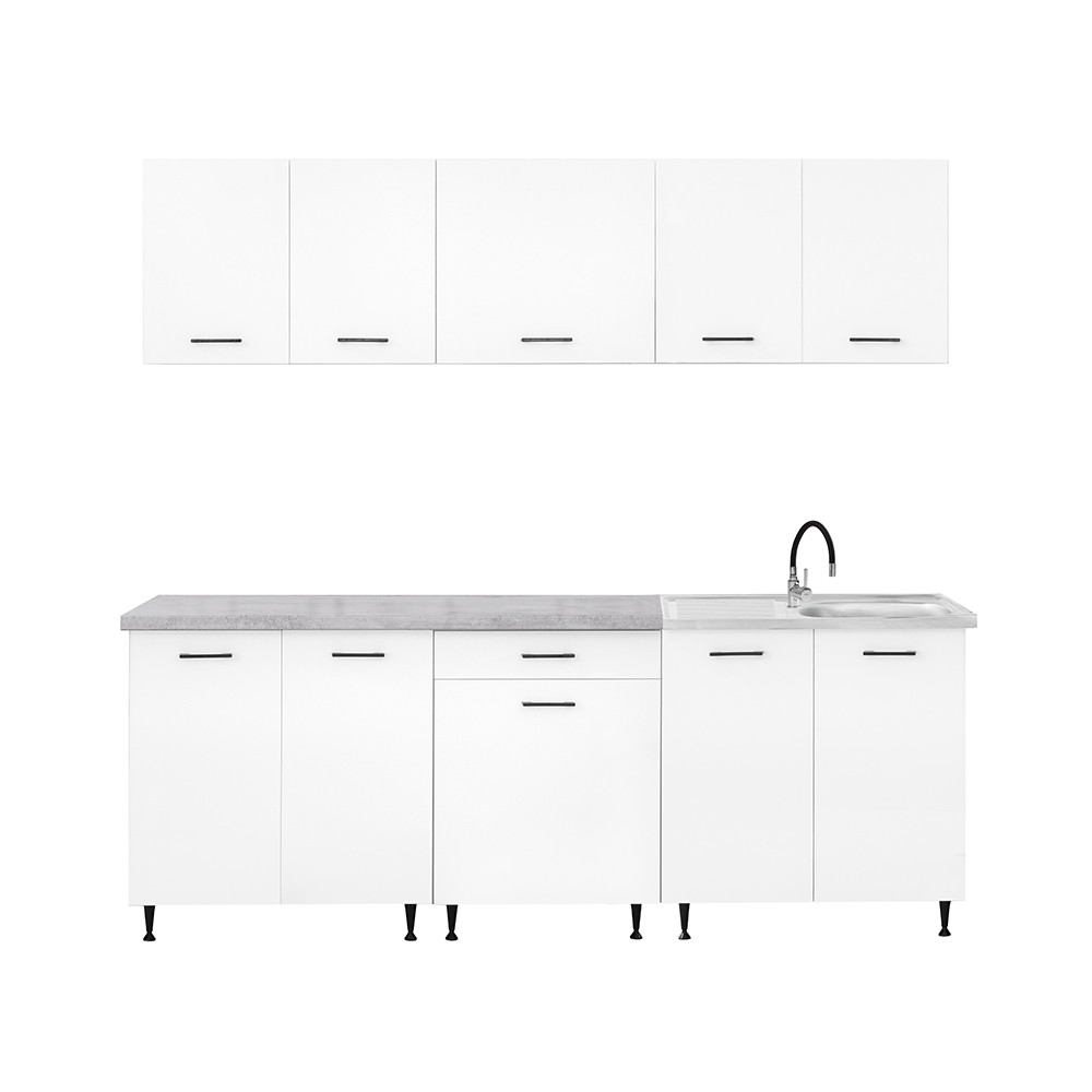 Leziter Dulap de bucătărie Primo 220 alb cu blat cromix [5]