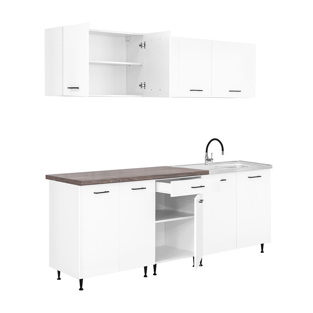 Leziter Bucătărie Primo 220 alb, cu blat rauna sil [7]