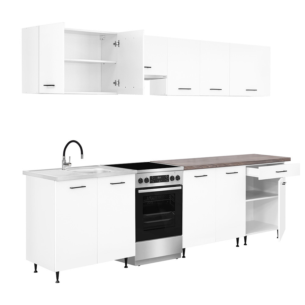 Leziter Bucătărie Primo 280 alb, cu blat rauna sil [4]