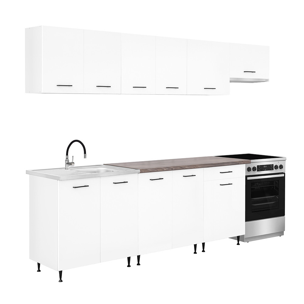 Leziter Bucătărie Primo 280 alb, cu blat rauna sil [5]