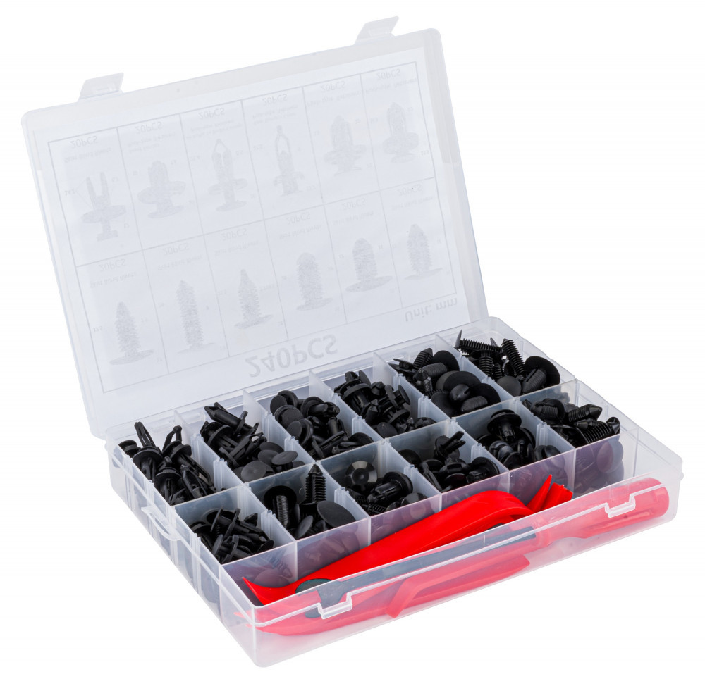 Scule mână - Red Technic Set de elemente de fixare auto 245 buc RTKST0098