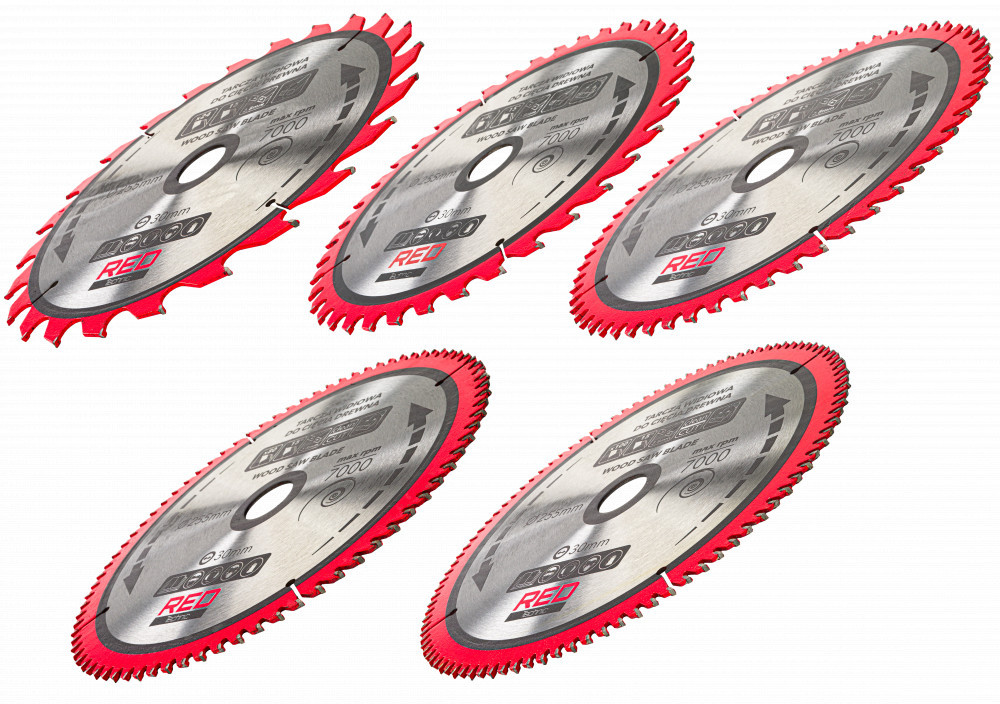 Produse temporar indisponibile - Red Technic Set de 5 lame de ferăstrău circular 255/30 mm RTZTWD0082