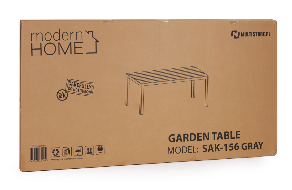 Homelux Masă de grădină cu 6 locuri 156x78 cm polywood gri [5]