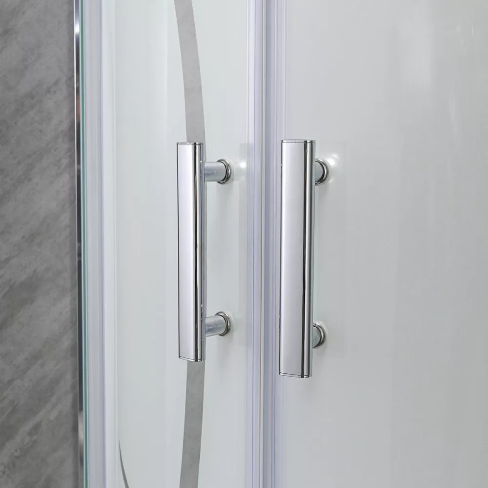 Leziter Cabină de duș curbată Spirit Bamboo 80x80 cm cu cădiță de duș [9]