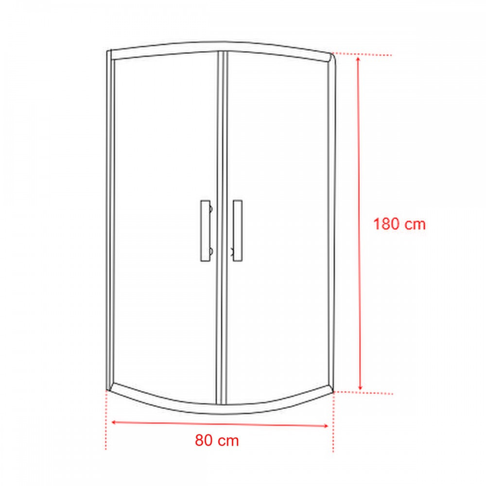 Leziter Cabină de duș curbată Spirit Bamboo 80x80 cm fără cădiță de duș [2]