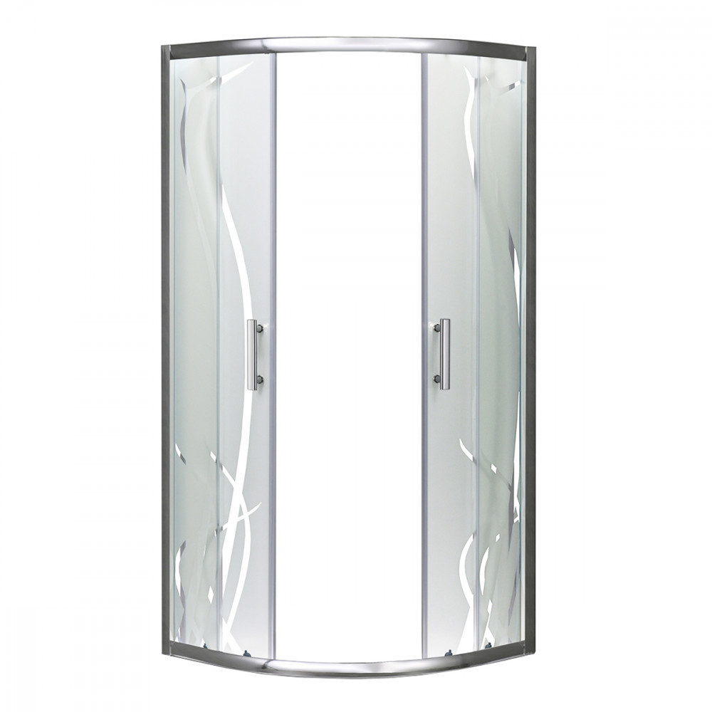 Leziter Cabină de duș curbată Spirit Bamboo 80x80 cm fără cădiță de duș [6]
