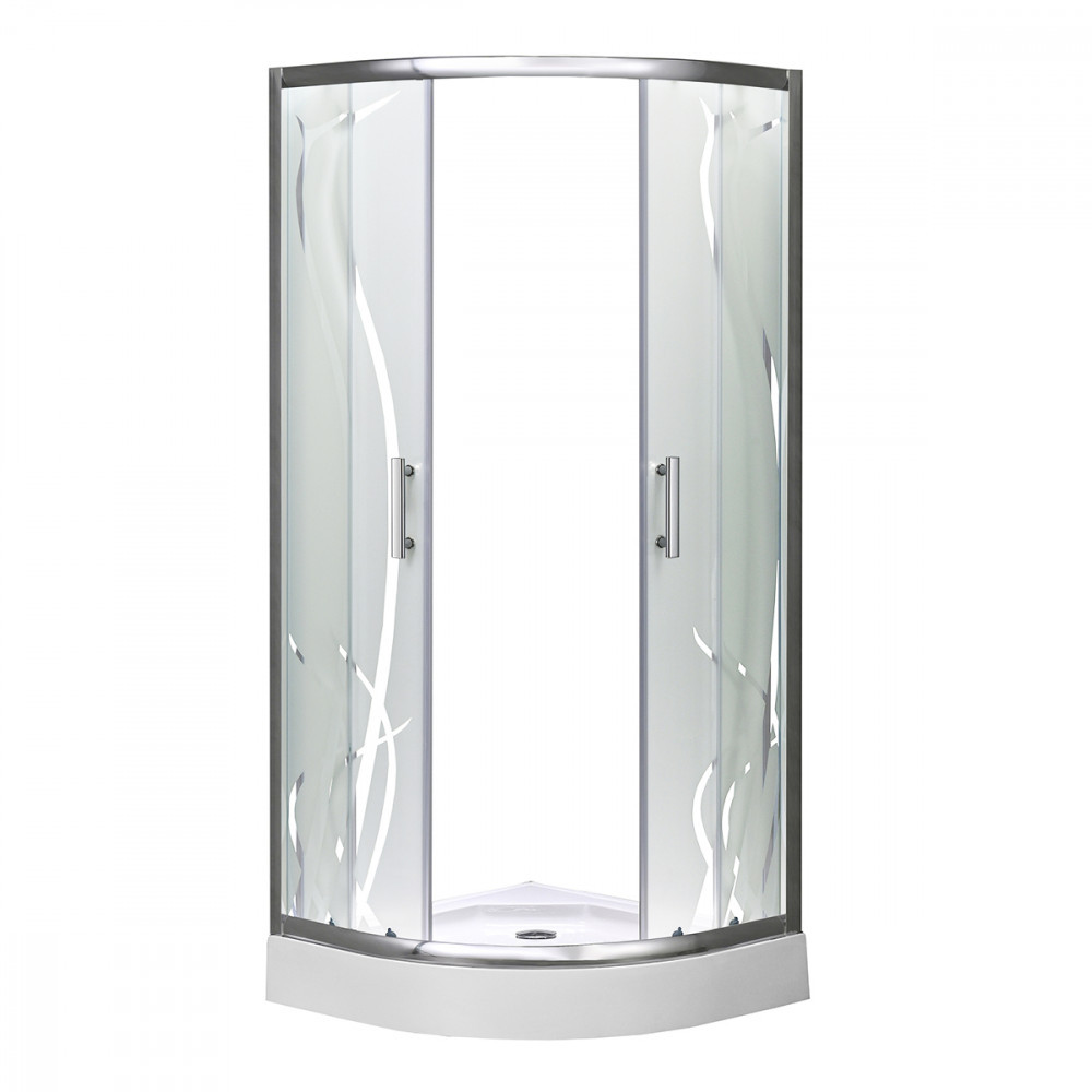 Leziter Cabină de duș curbată Spirit Bamboo 90x90 cm cu cădiță de duș [6]