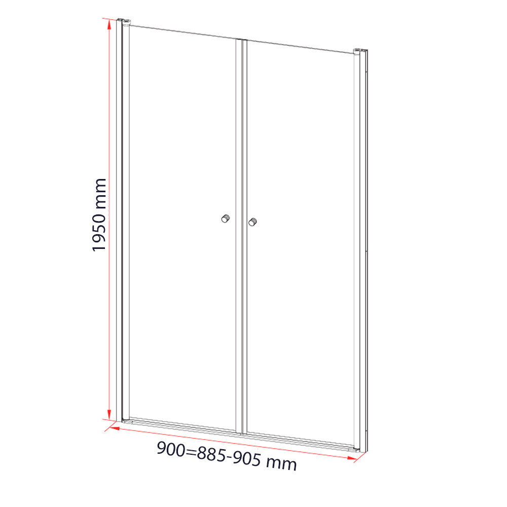 Leziter Ușă de duș cu două aripi Saloon 90x195 cm [2]