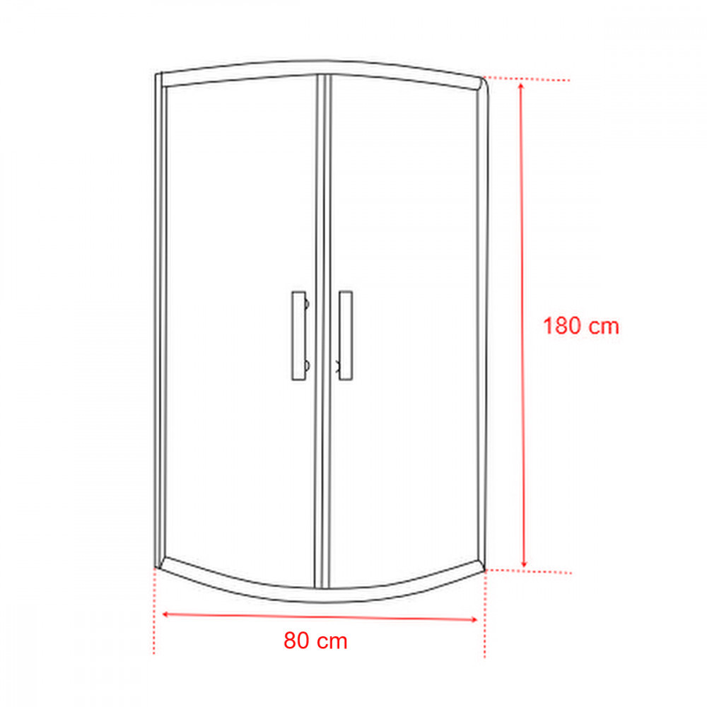 Leziter Cabină de duș curbată Spirit Clear 80x80 cm fără cădiță de duș [1]