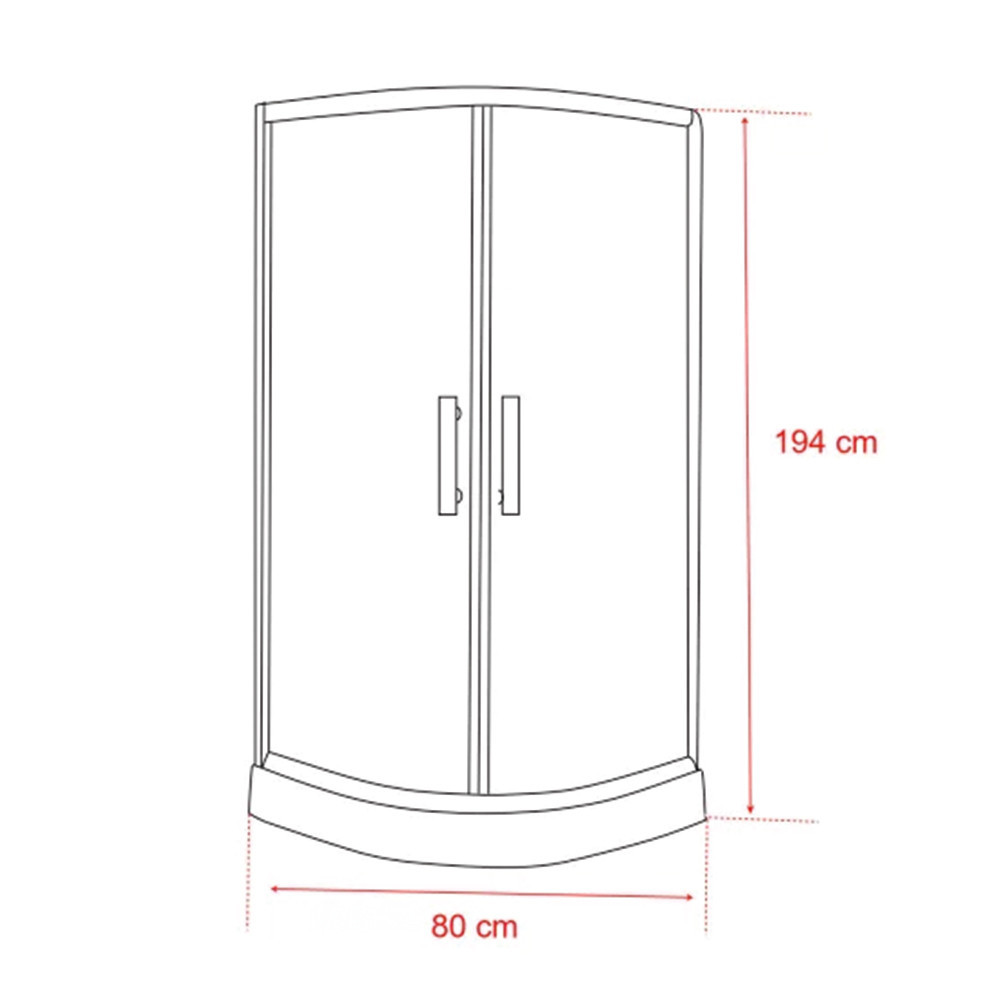 Leziter Cabină de duș curbată Spirit Clear 90x90 cm cu cădiță de duș neagră [2]