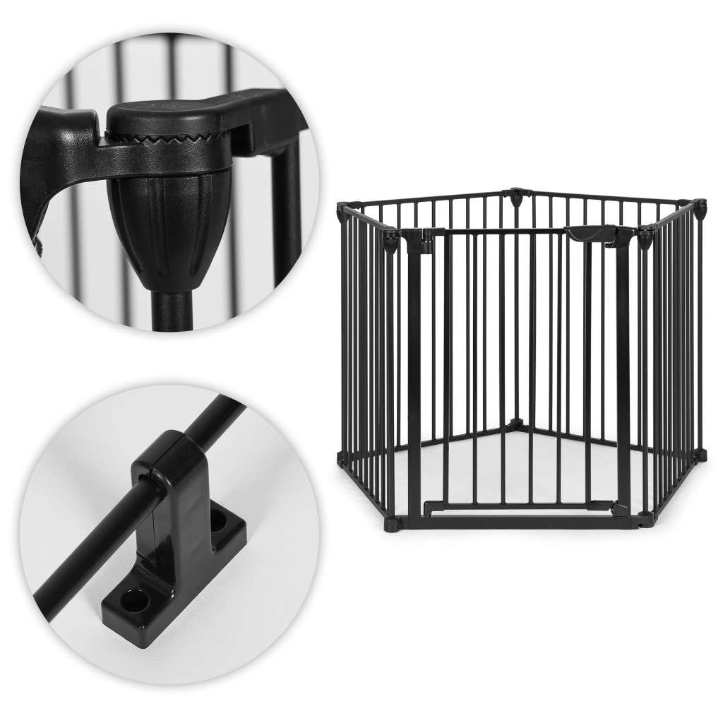 Homelux Balustradă de siguranță 5 panouri 60 cm metal negru [6]