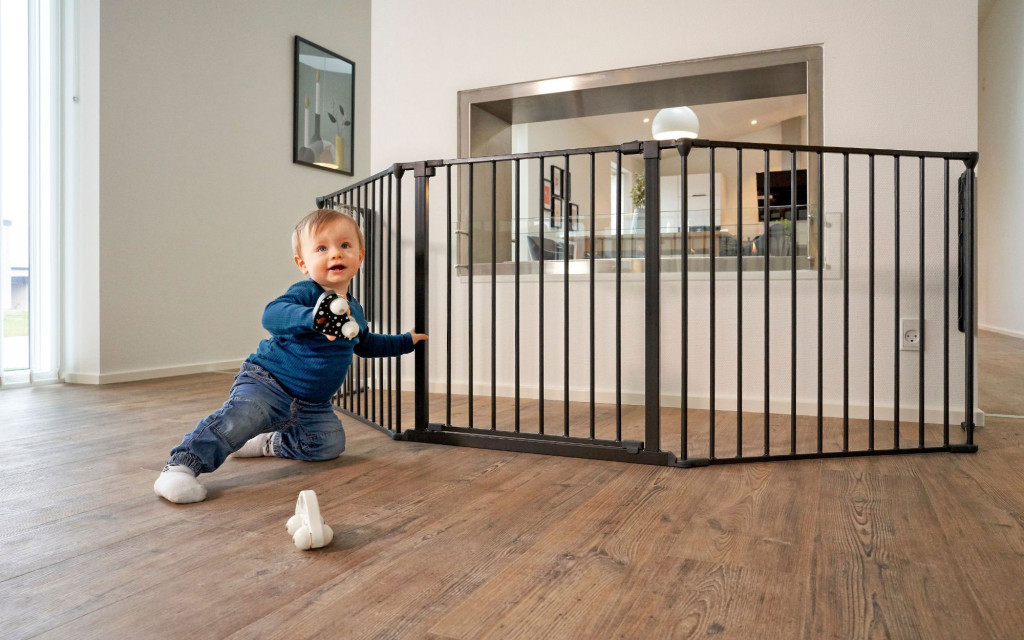 Homelux Balustradă de siguranță 5 panouri 60 cm metal negru [8]