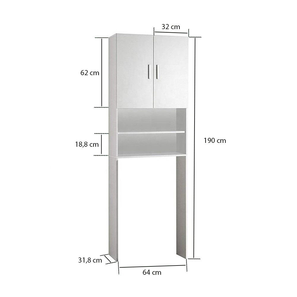 Leziter Dulap practic Nati - dulap alb pentru mașina de spălat [2]
