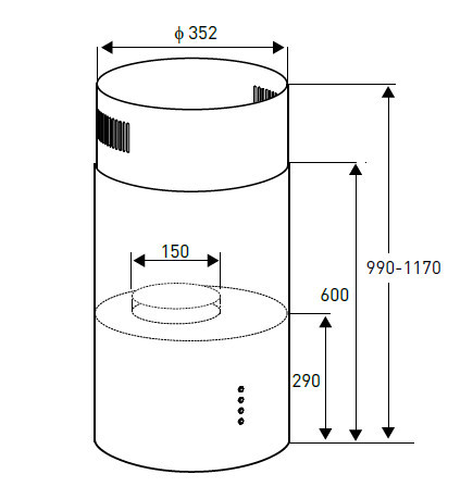 Focus Hotă de bucătărie cilindrică Shadow White 190 W [1]