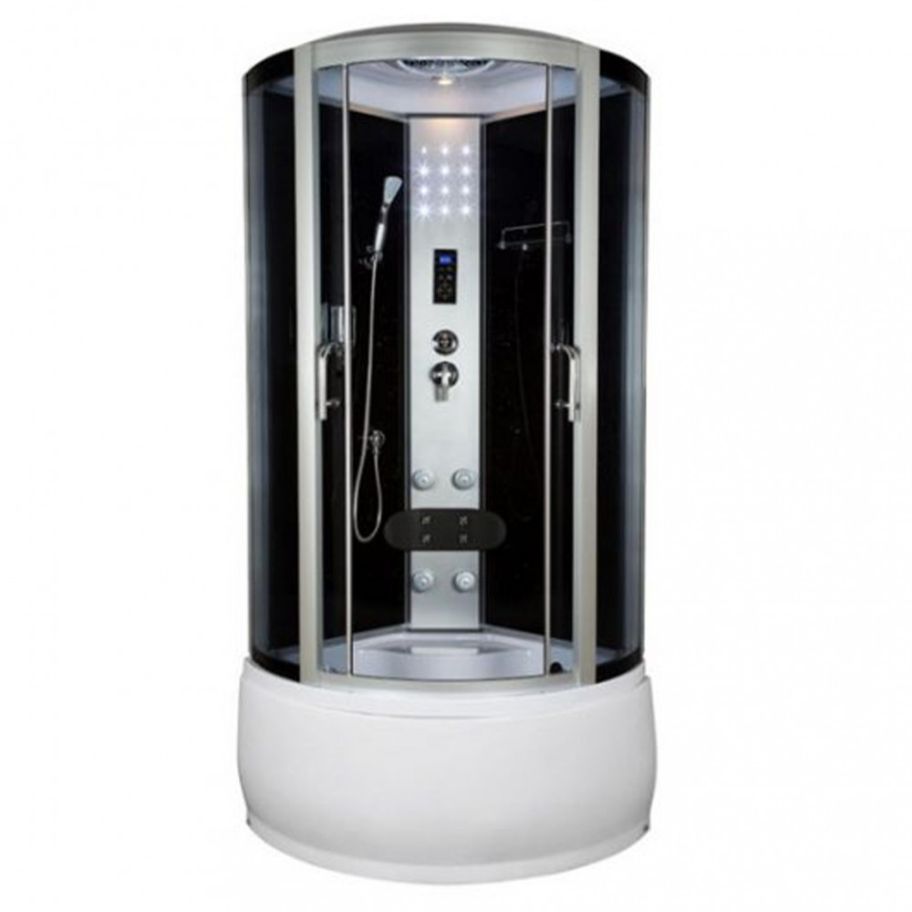 Cabină de duș cu hidromasaj - Kerra Cabină de duș cu hidromasaj curbată Silverprime 90x90 cm