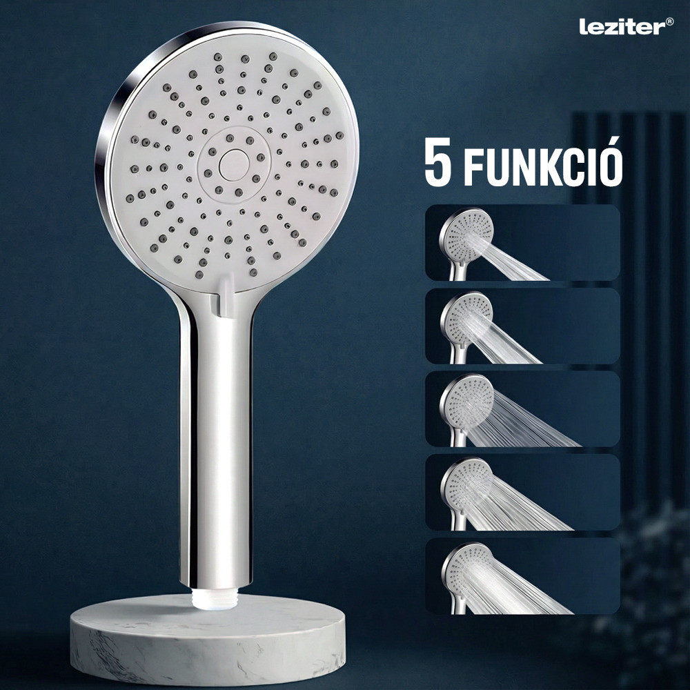 Leziter Duș de mână Lili cu 5 funcții și suport pentru furtun crom [5]