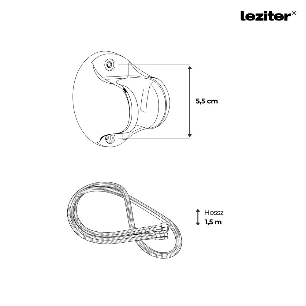 Leziter Duș de mână Lili cu 5 funcții și suport pentru furtun gri [3]