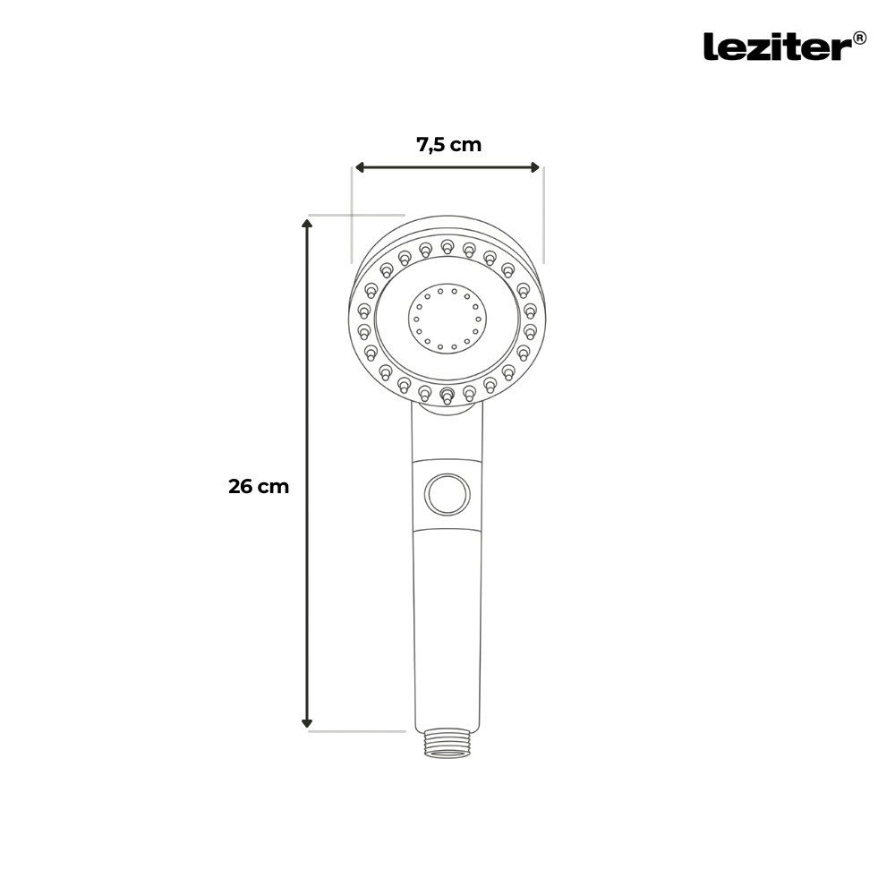 Leziter Duș de mână Kori cu 3 funcții și suport pentru furtun gri [2]
