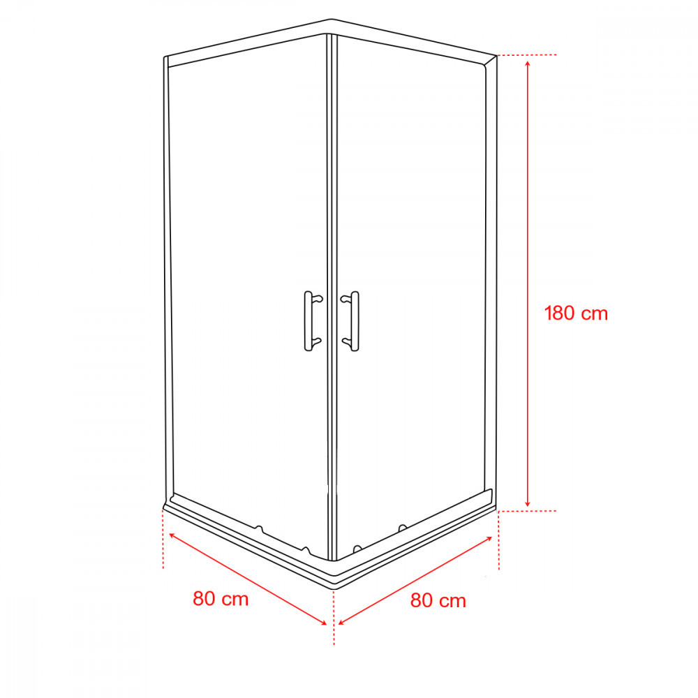 Leziter Cabină de duș pătrată Spirit Matrix 80x80 cm fără cădiță de duș [2]